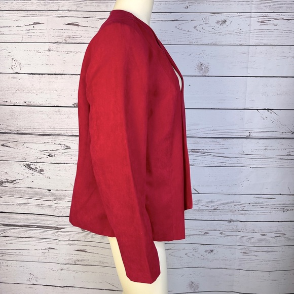 Stunning Studio Works Faux Suede Jacket Cardigan in Red Size Large - Picture 5 of 11
